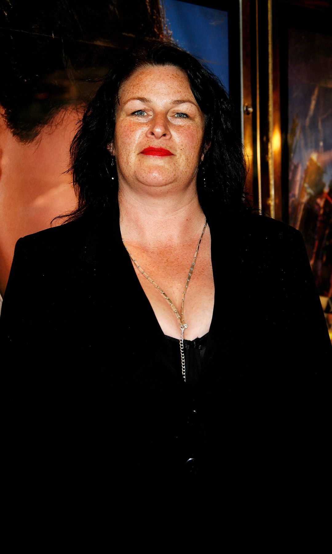 Julie T. Wallace in a black dress at the Speed Racer premiere