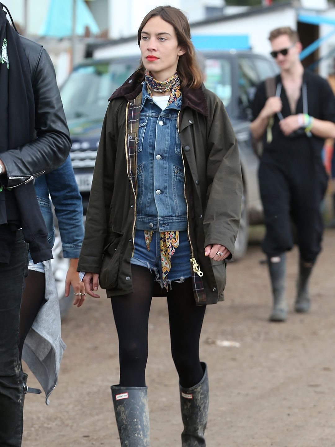 Alexa Chung opted for double denim at the festival in 2015