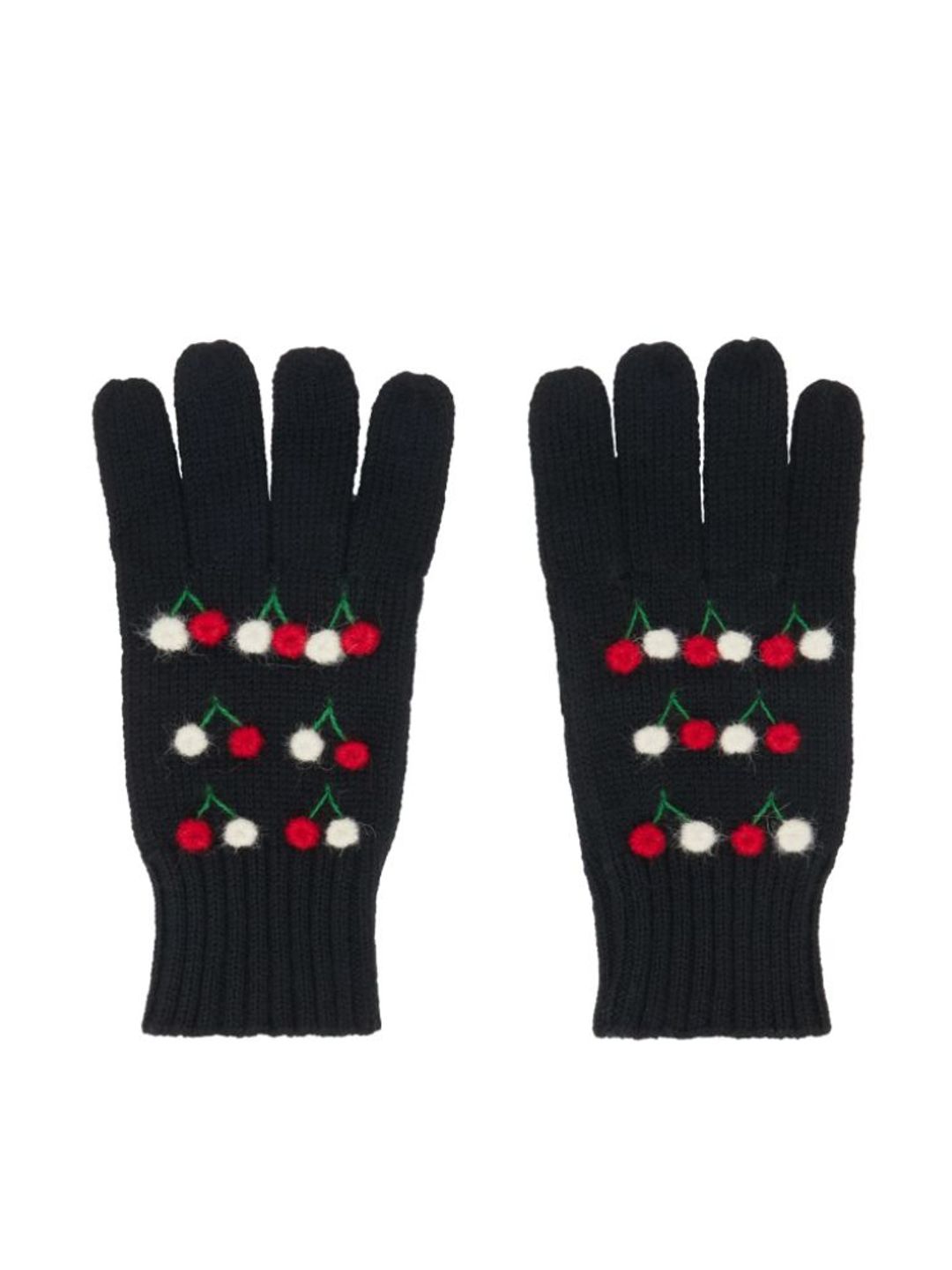 Black gloves with cherries 