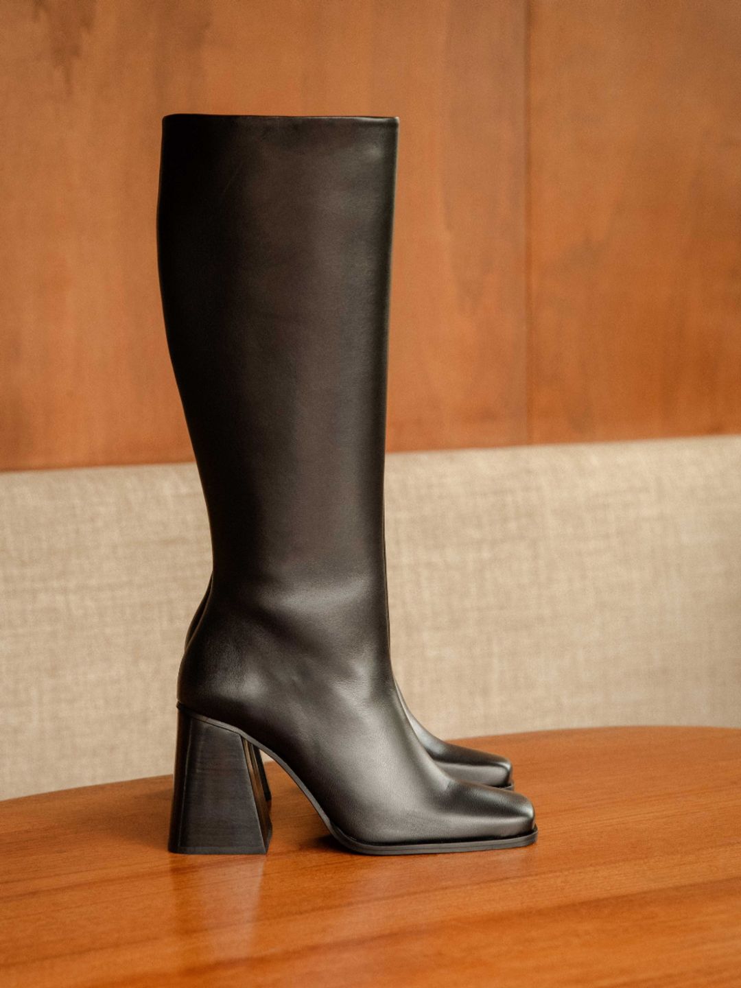 Knee-high black boots 