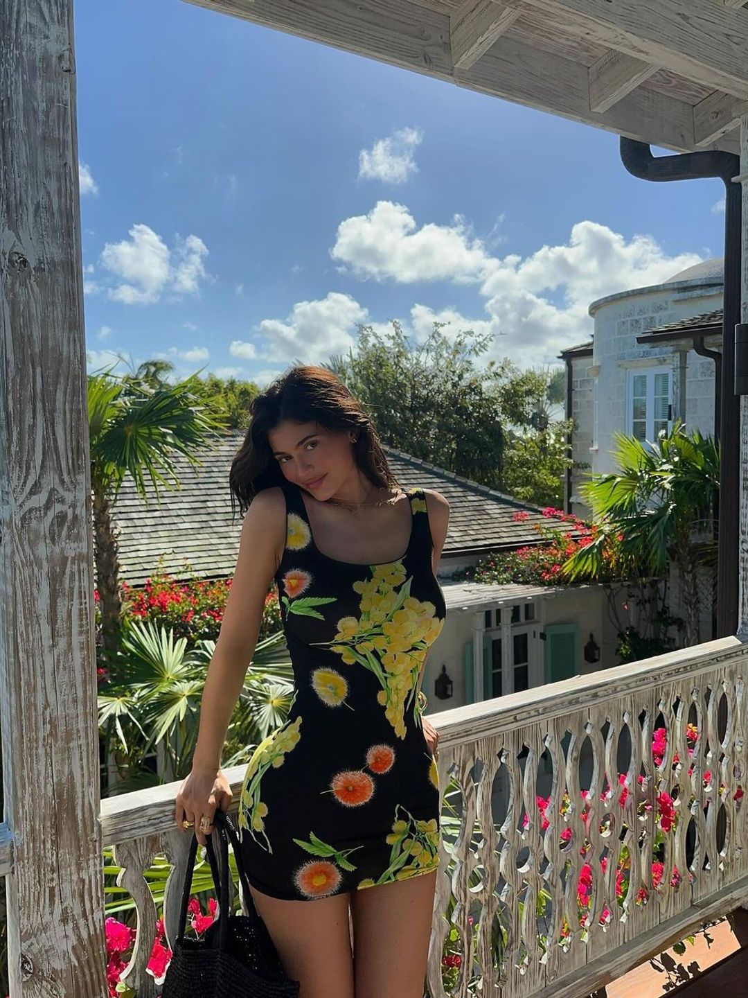Kylie Jenner wearing florals 