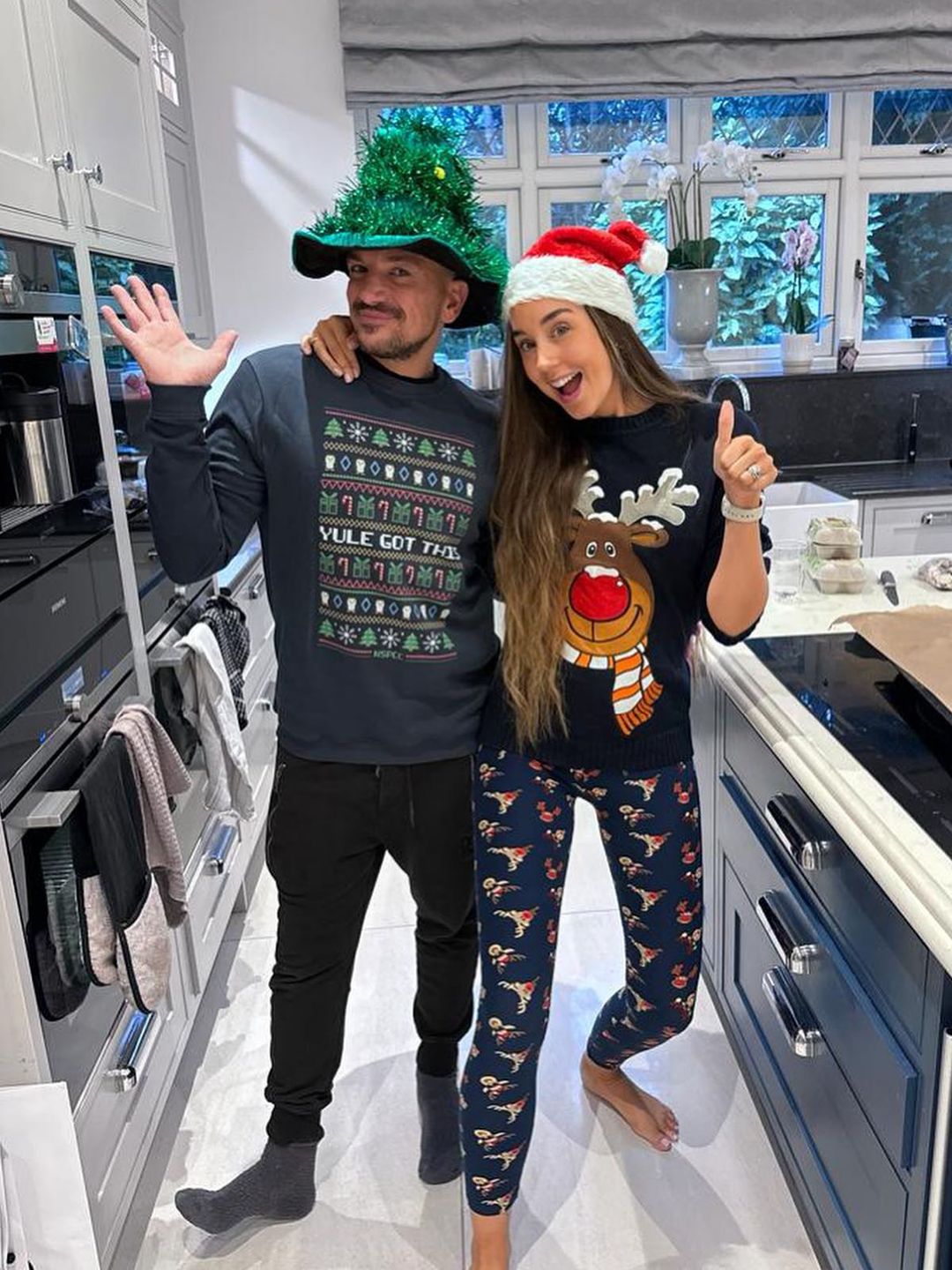 Emily and Peter Andre in their kitchen 