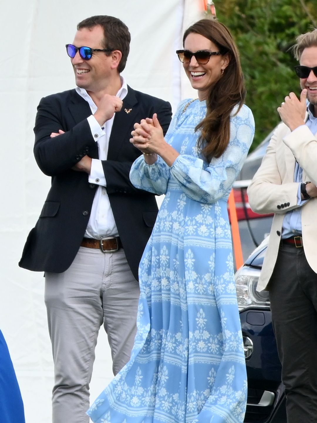 Peter Phillips and Kate Middleton at charity polo match