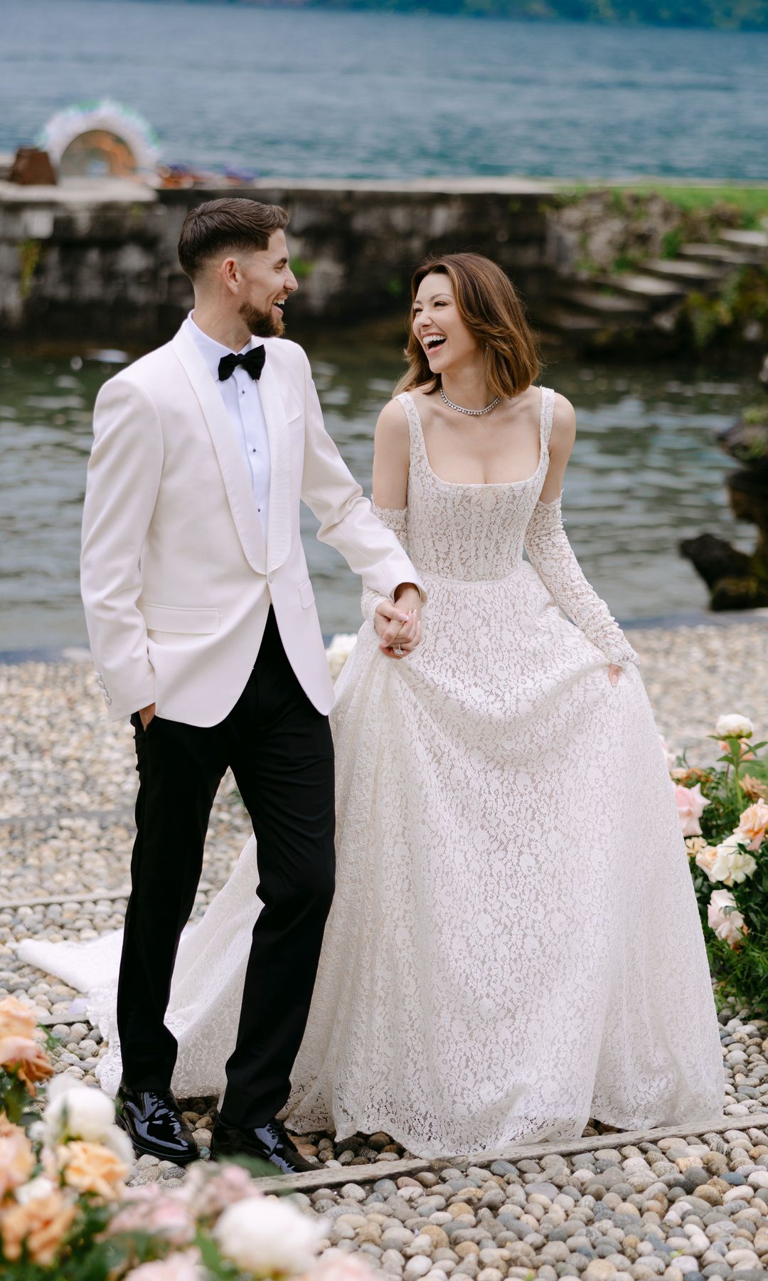 Jorginho and Cat on their wedding day in Italy