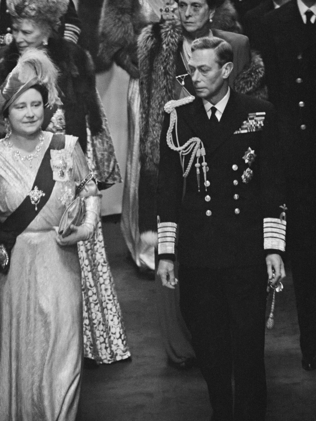 The Queen Mother and King George VI at the Queen and Prince Philip's wedding