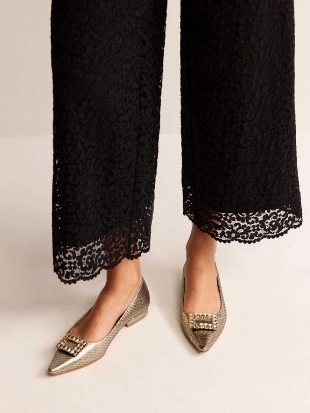 Jewelled-Buckle Flats - Boden