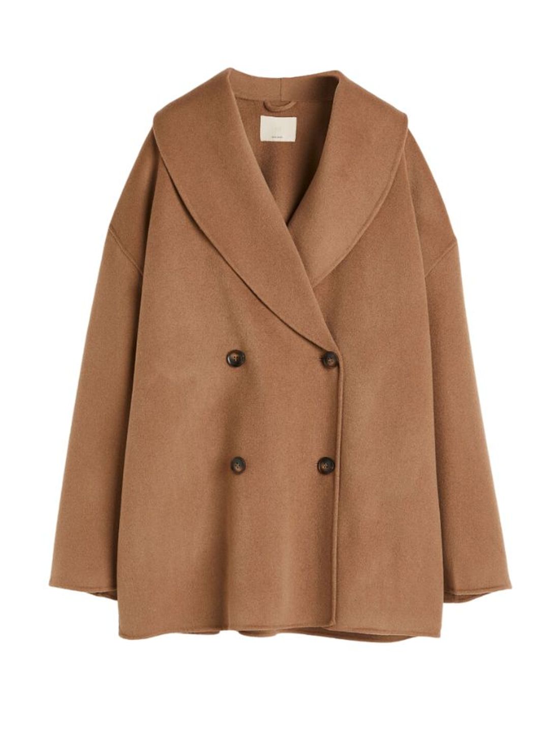 Double-breasted camel coat 