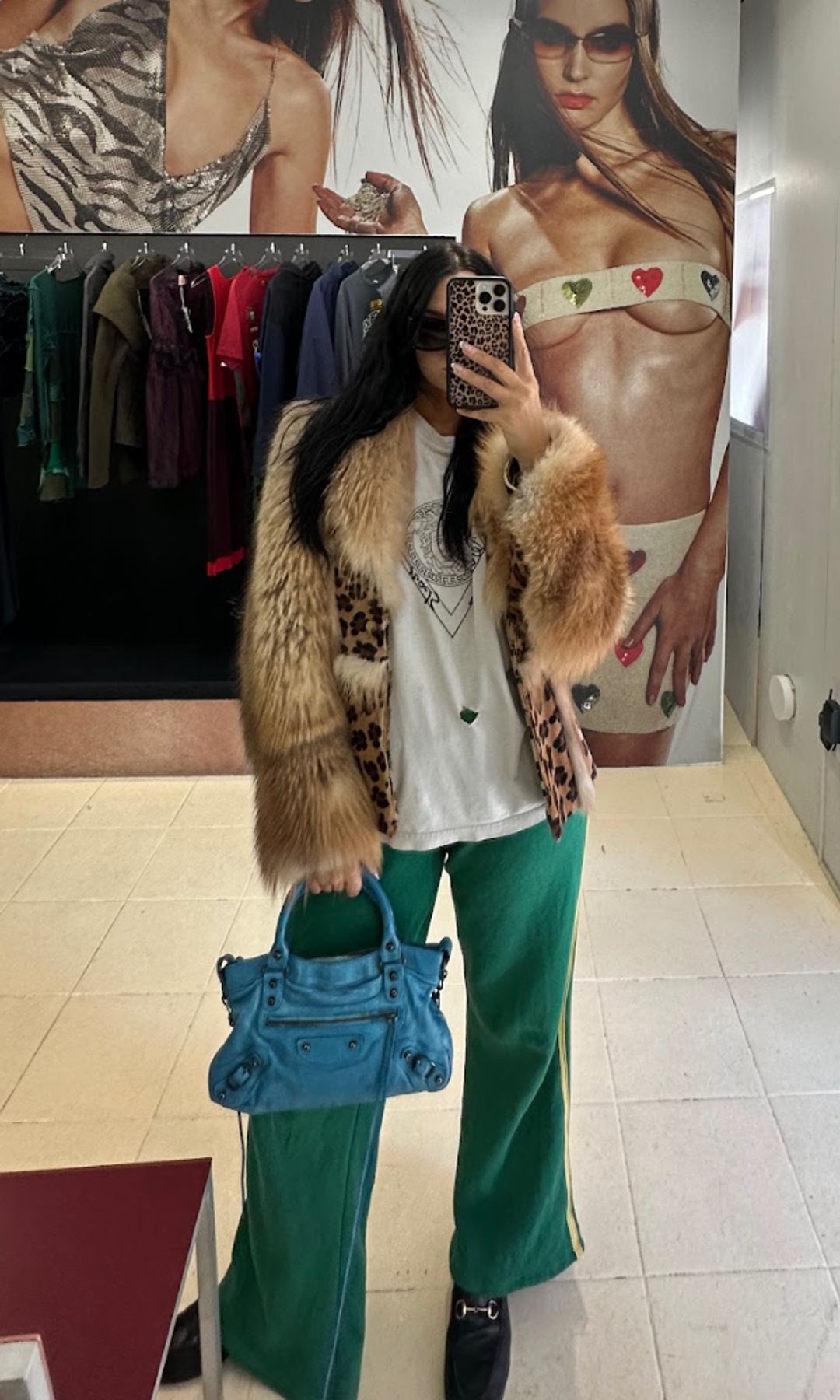 macy eleni in green pants