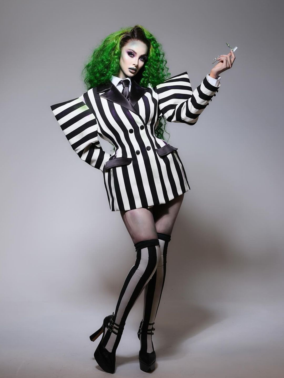 Maya Jama stunned as Beetlejuice's unruly niece for Halloween 2024