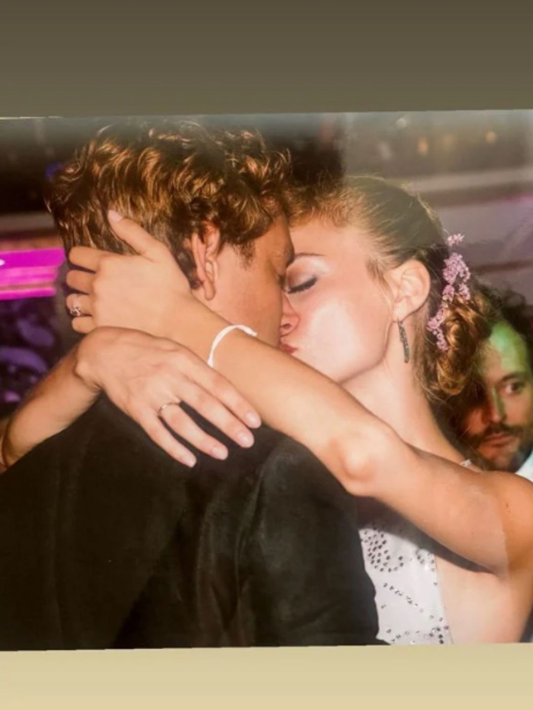 Pierre Casiraghi kissing his wife during their first dance