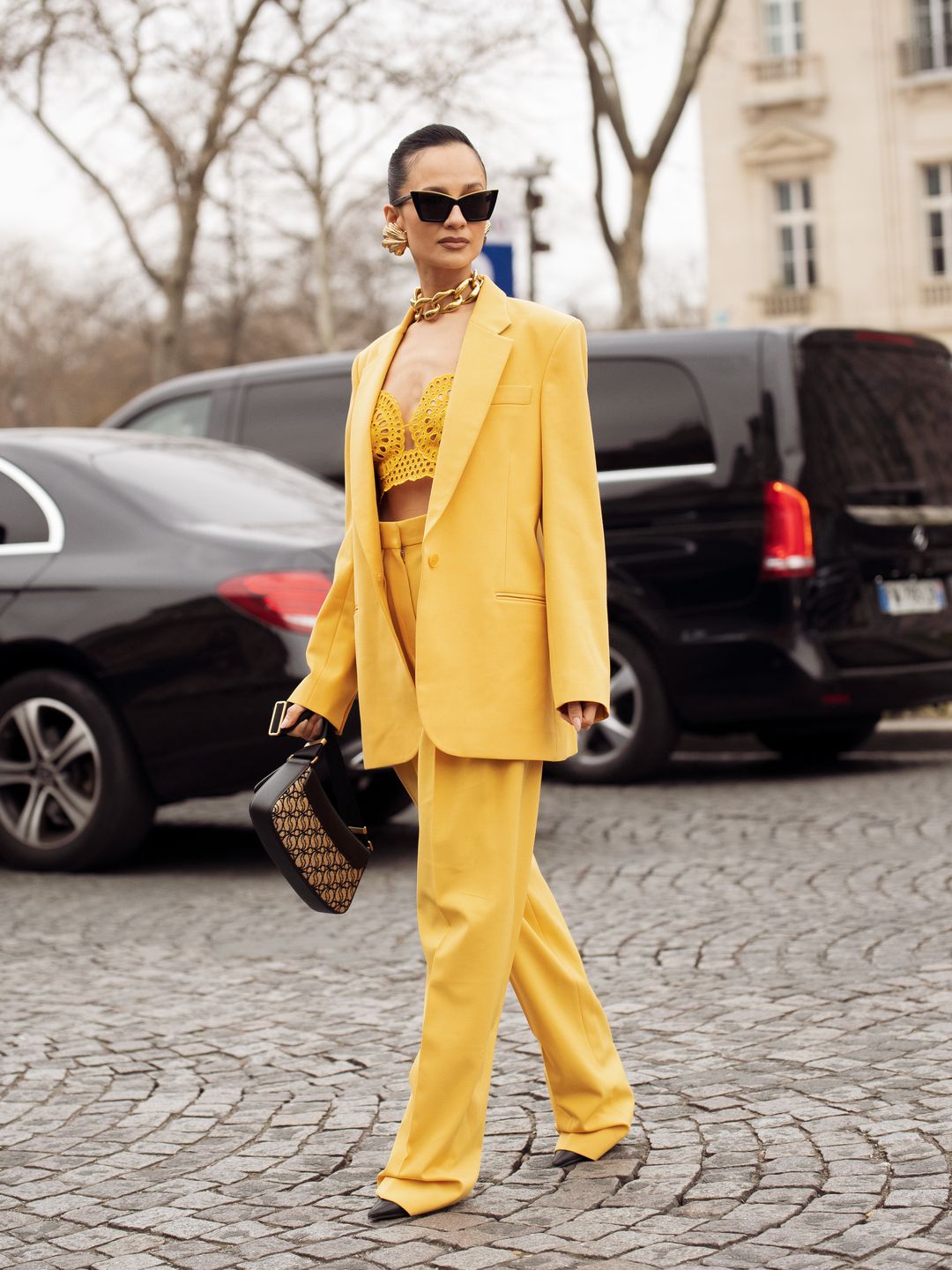 Anna Rosa Vitiello styles a yellow blazer with matching trousers 