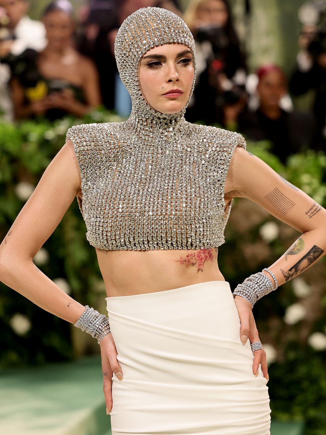 Cara Delevingne attends The 2024 Met Gala Celebrating "Sleeping Beauties: Reawakening Fashion" at The Metropolitan Museum of Art on May 06, 2024 in New York City.  (Photo by Theo Wargo/GA/The Hollywood Reporter via Getty Images)