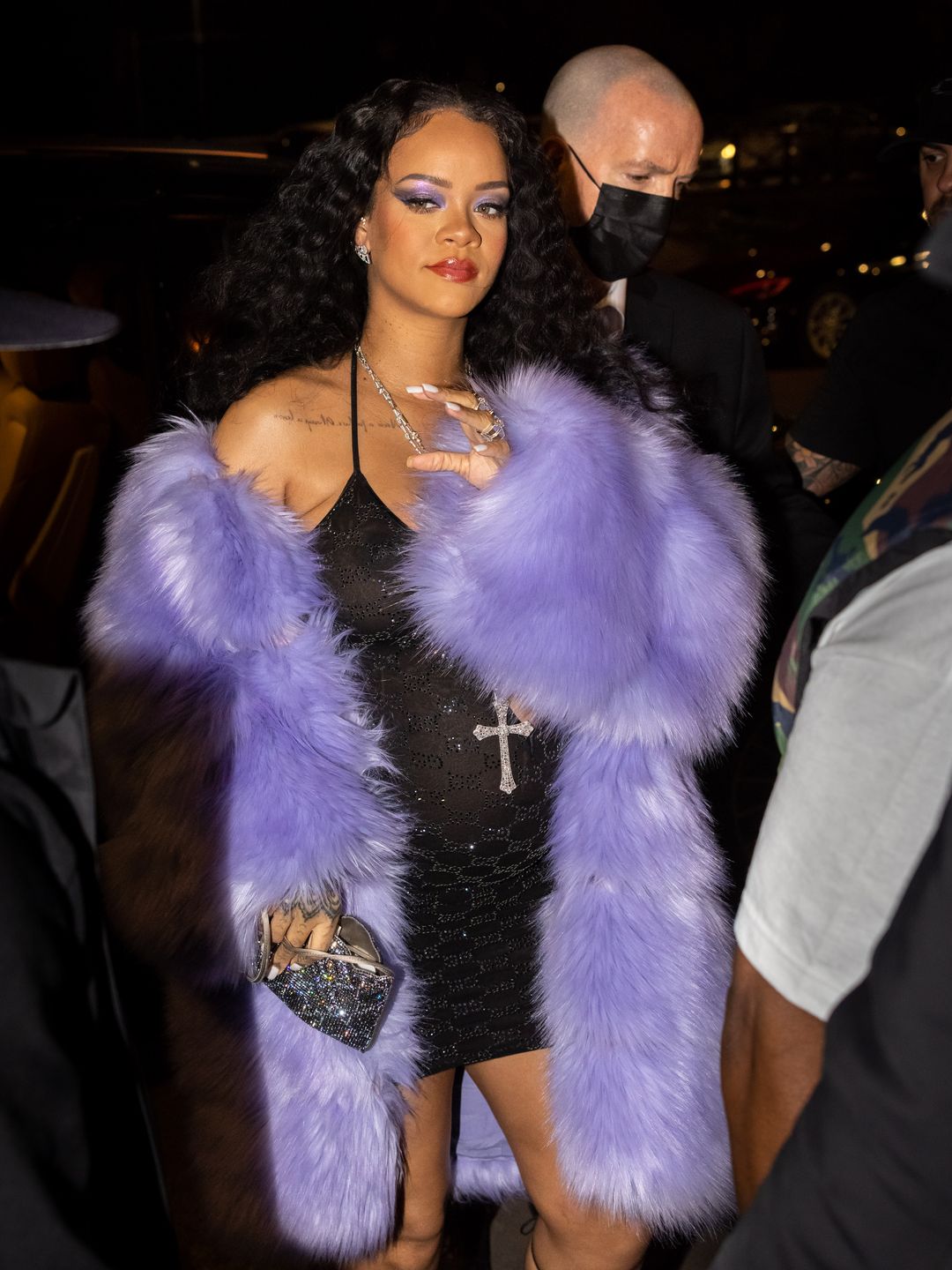 Rihanna donned a see-through Gucci slip at Milan Fashion Week fall/winter 2022/2023