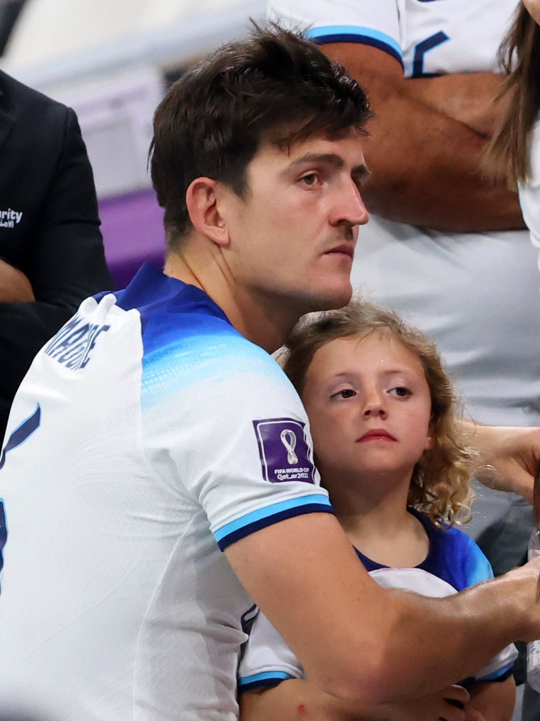 Harry Maguire with daughter Lillie Saint 