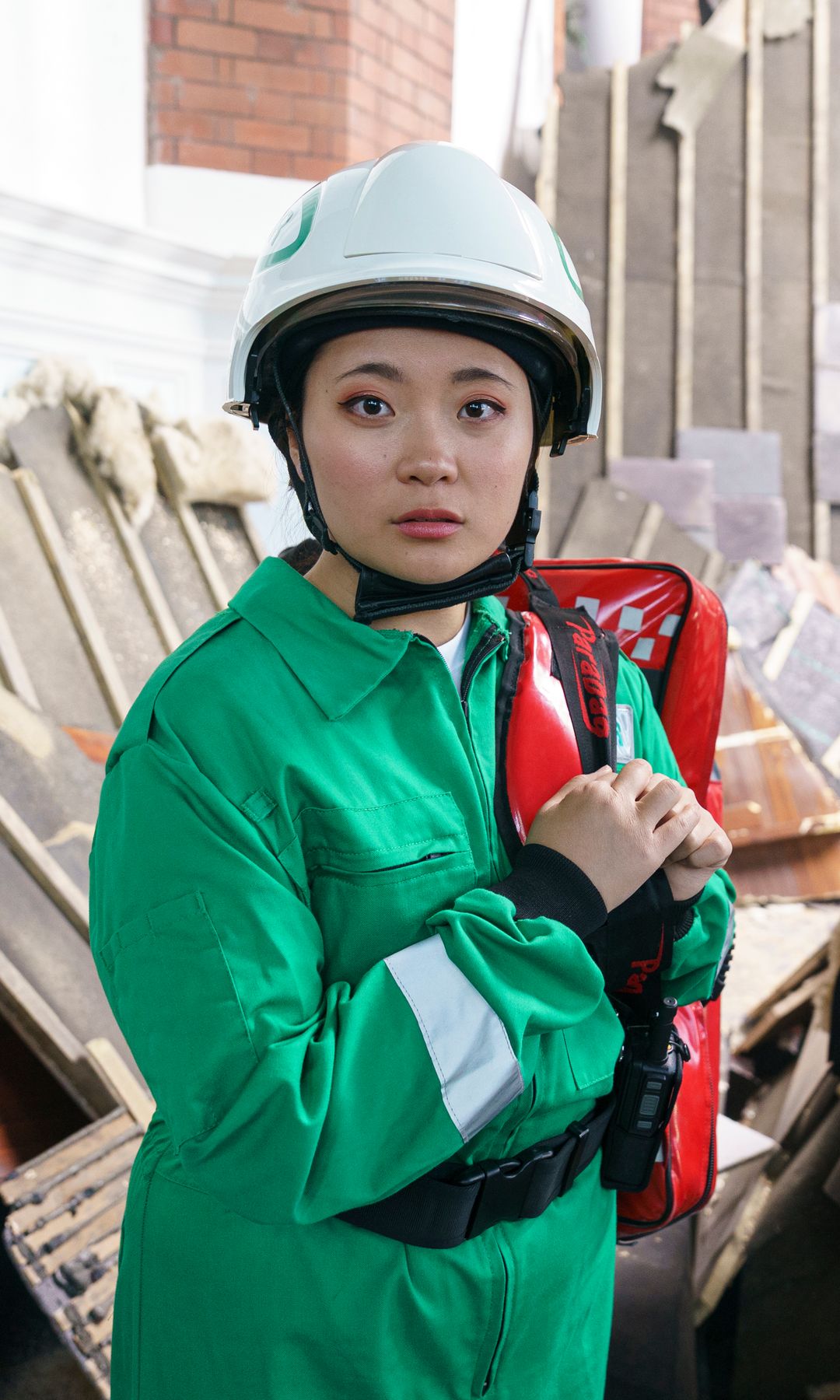 Jasmine Bayes in a still image from Casualty