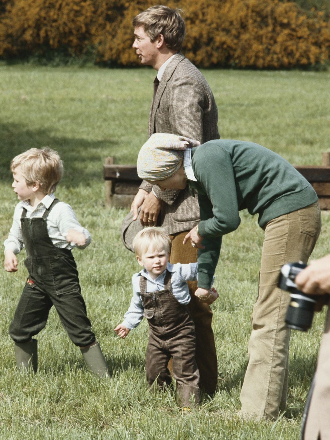 princess anne with her two children at horse show