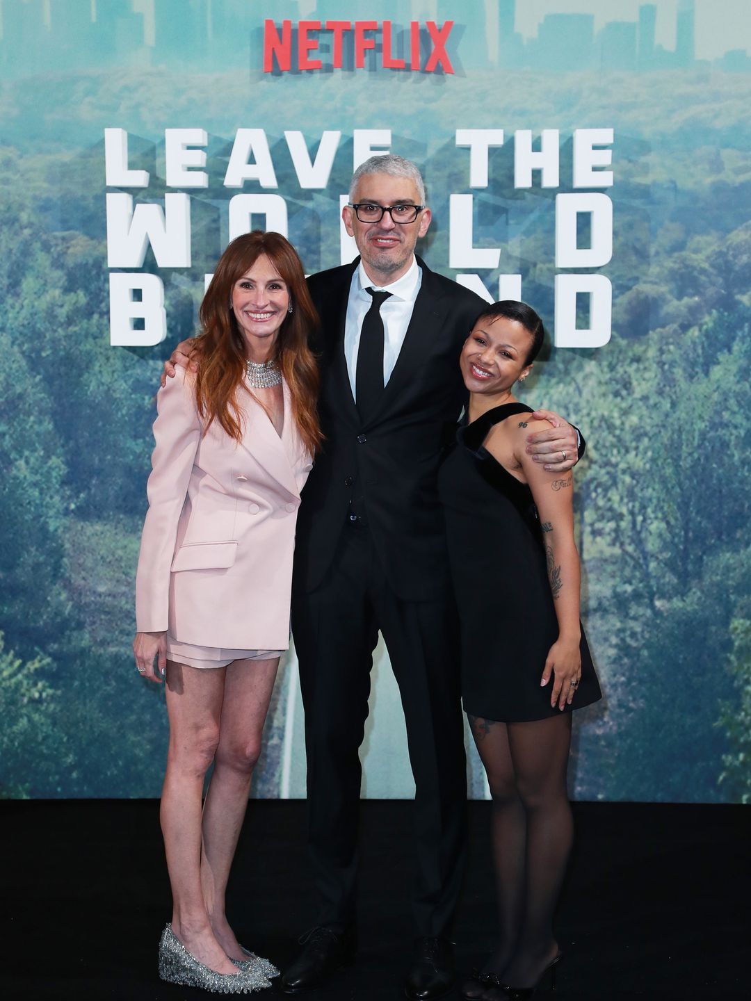 Julia Roberts, Sam Esmail and Myha'la at the London screening of Leave the World Behind