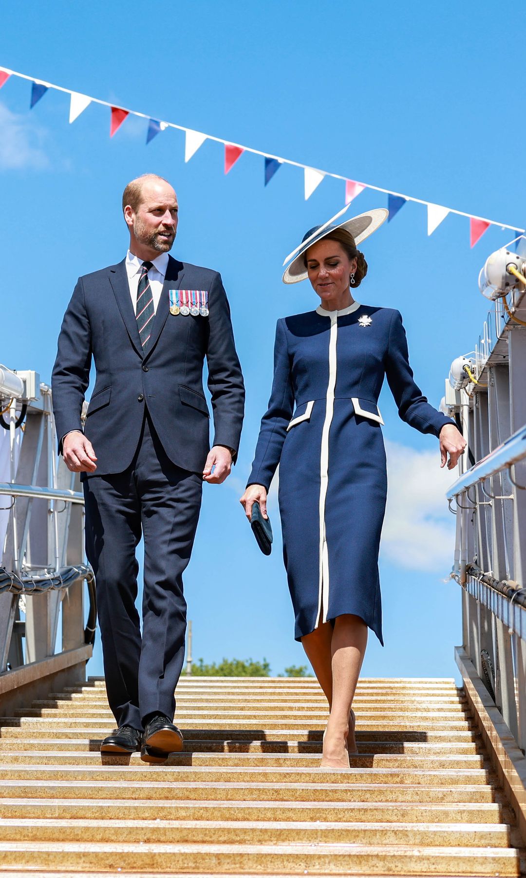 William and Kate disembarking from HMS Glasgow