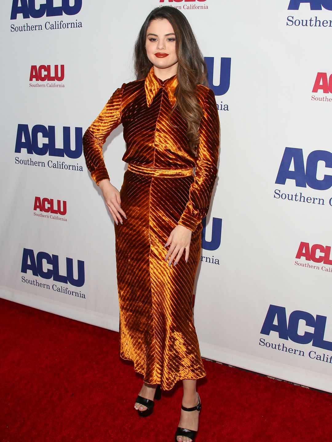 Selena Gomez attends ACLU SoCal's Annual Bill of Rights dinner at the Beverly Wilshire Four Seasons Hotel on November 17, 2019 in Beverly Hills, California. (Photo by Jean Baptiste Lacroix/WireImage)