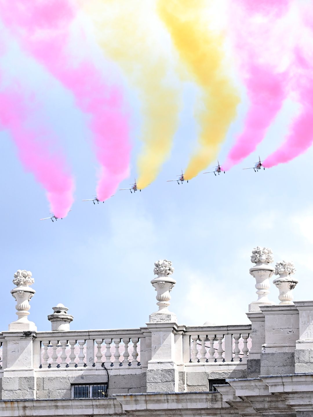 flypast over royal palace in madrid 