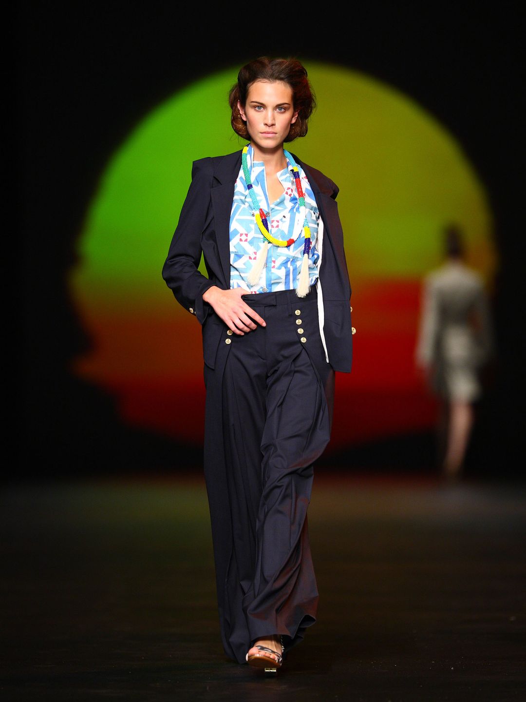 Alexa Chung walks the runway during the Vivienne Westwood fashion show at Brompton Hall on September 18, 2008 in London, England.