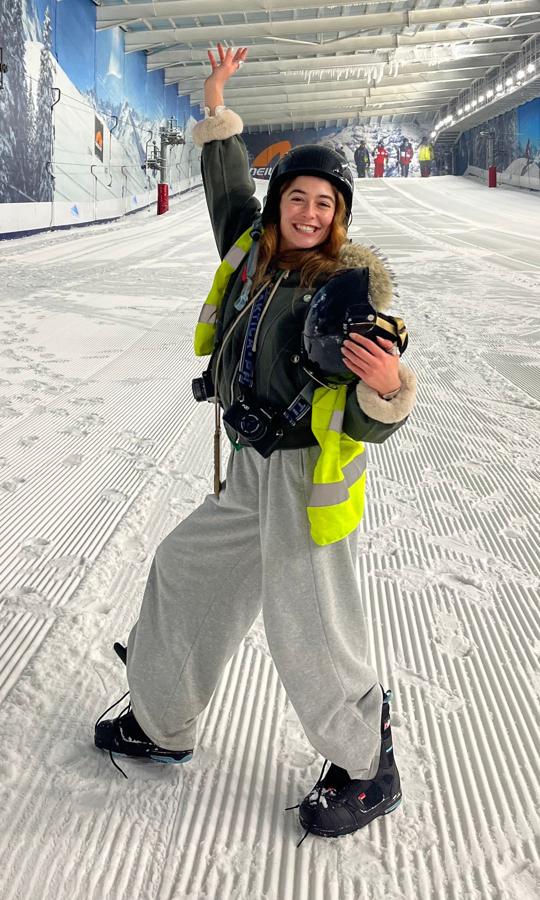 Izadora Hodges in joggers on ski slope
