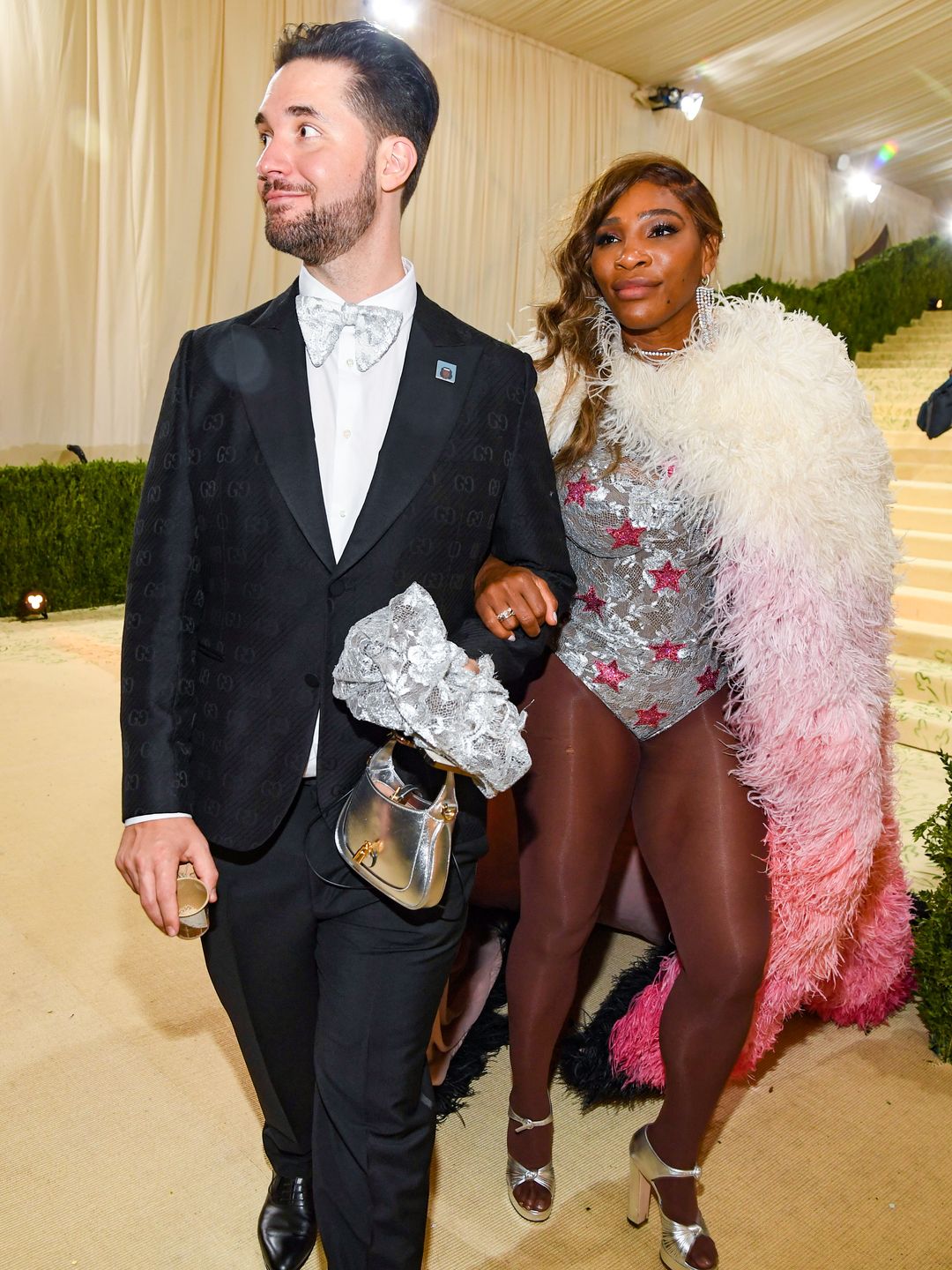 The happy couple walking on the red carpet at the 2021 Met Gala