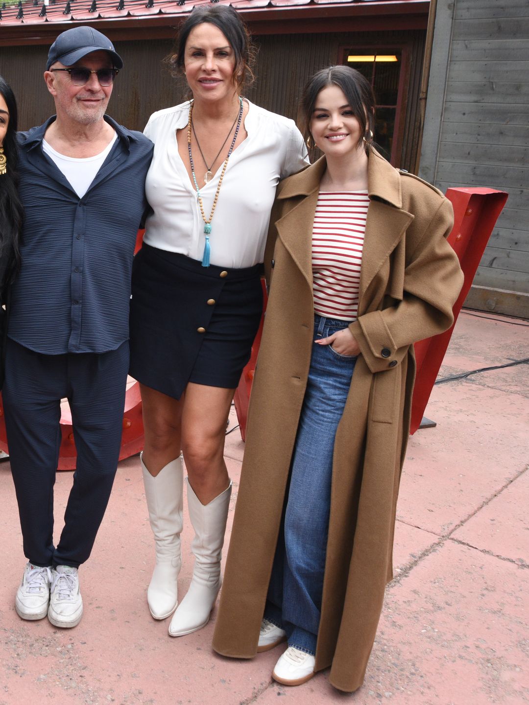 (L-R) Zoe Saldana, Adriana Paz, Jacques Audiard, Karla Sofia Gascon and Selena Gomez attend a screening of "Emilia Perez" at the Telluride Film Festival on September 01, 2024 in Telluride, Colorado