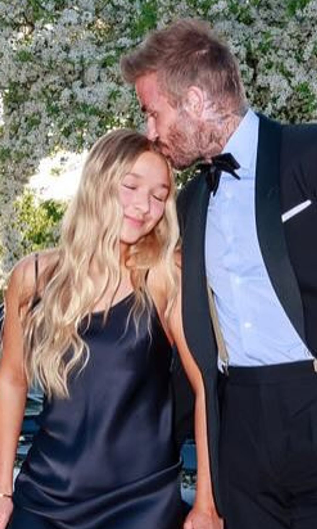 Harper Beckham and her dad David Beckham
