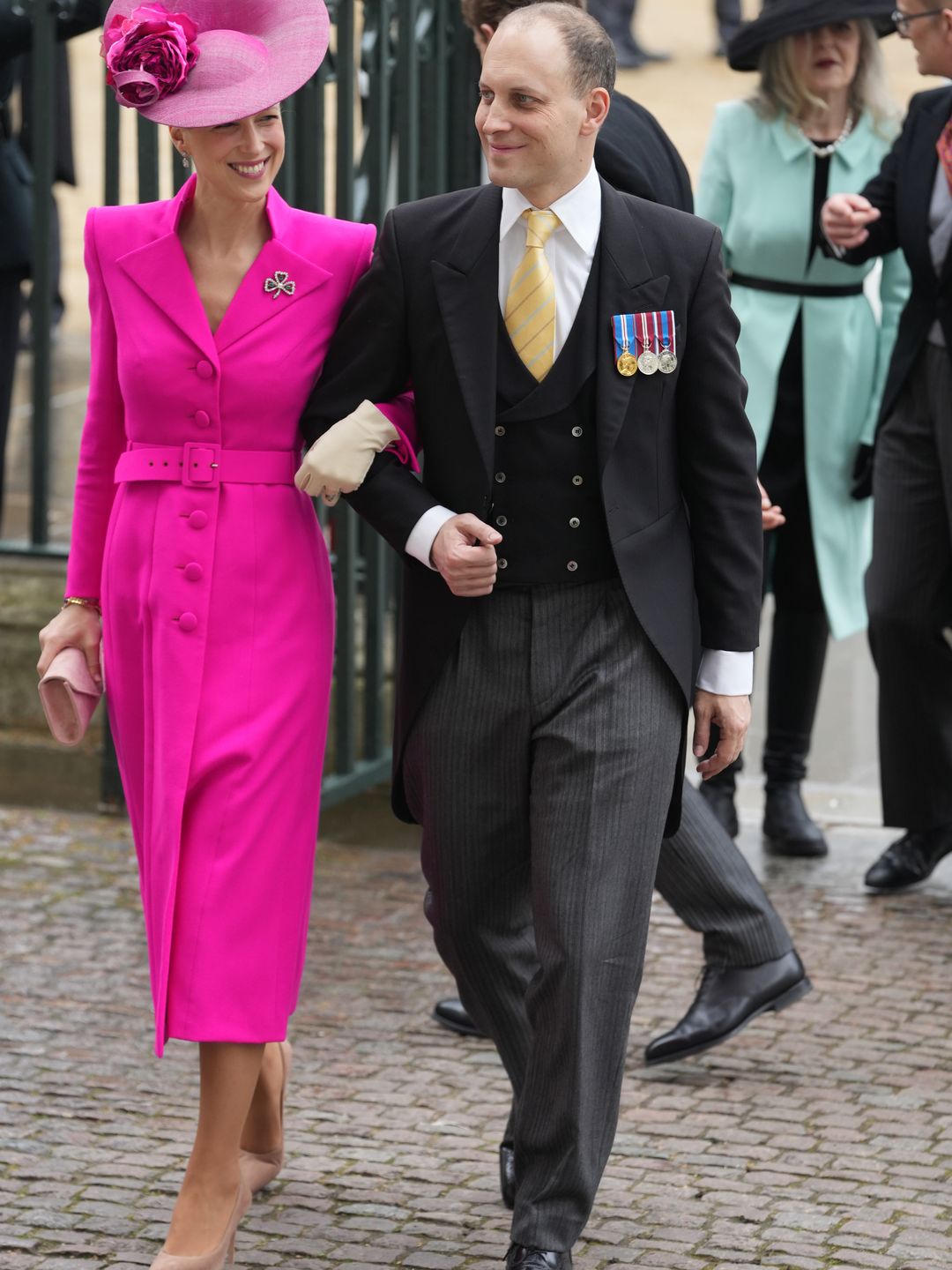Lady Gabriella Kingston and Lord Frederick Windsor arriving ahead of the Coronation of King Charles III and Queen Camilla