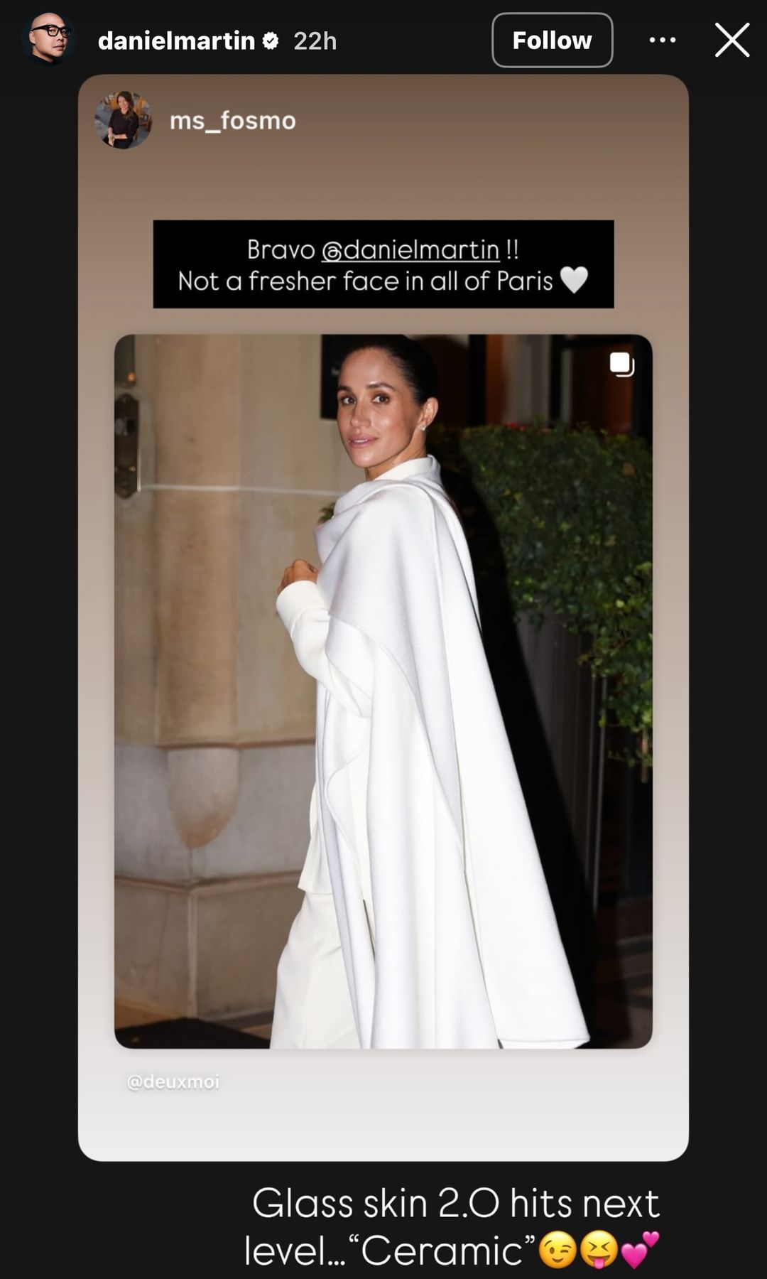 Daniel Martin Instagarm Story x Meghan Markle