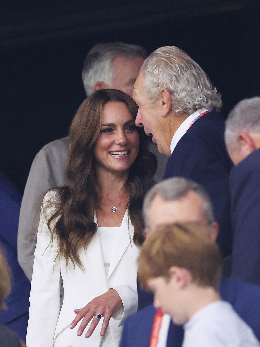 Princess Kate in a white suit in the crowd at the Rugby World Cup