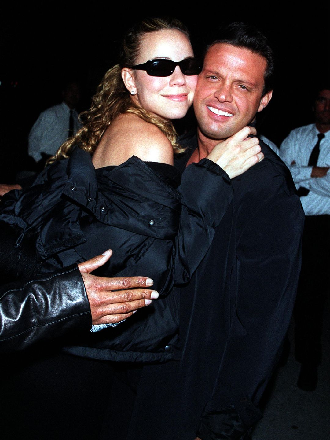 Singer Mariah Carey and Luis Miguel arrive at Mr. Chow's restaurant February 18, 2001 in Beverly Hills, CA. 