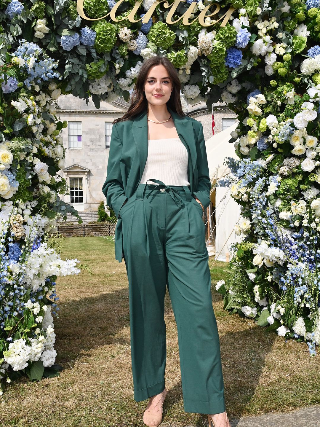 CHICHESTER, ENGLAND - JULY 16: Meg Bellamy attends Cartier Style Et Luxe at the Goodwood Festival of Speed on July 16, 2023 in Chichester, England. (Photo by Dave Benett/Getty Images for Cartier)