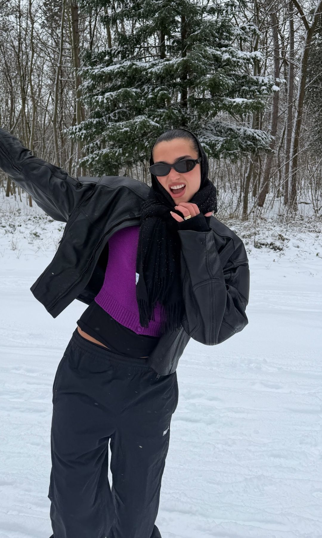 Dua Lipa in the snow
