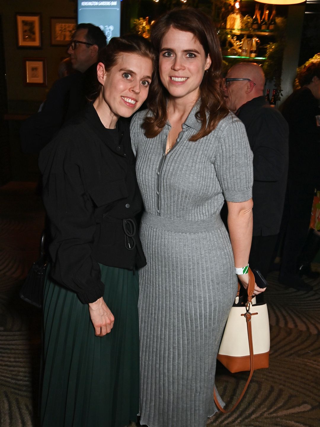 Princess Beatrice of York and Princess Eugenie of York attend the Ellie Goulding x SERVED Private Party at Royal Albert Hall on April 11, 2024 in London, England. (Photo by Dave Benett/Getty Images for SERVED)
