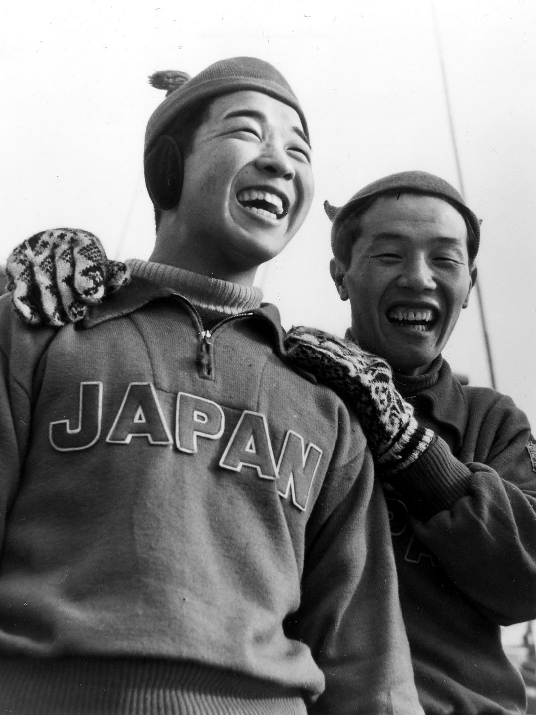 Japanese speed skaters Gomi and Sugawara in Oslo at the 1952 Winter Olympics 