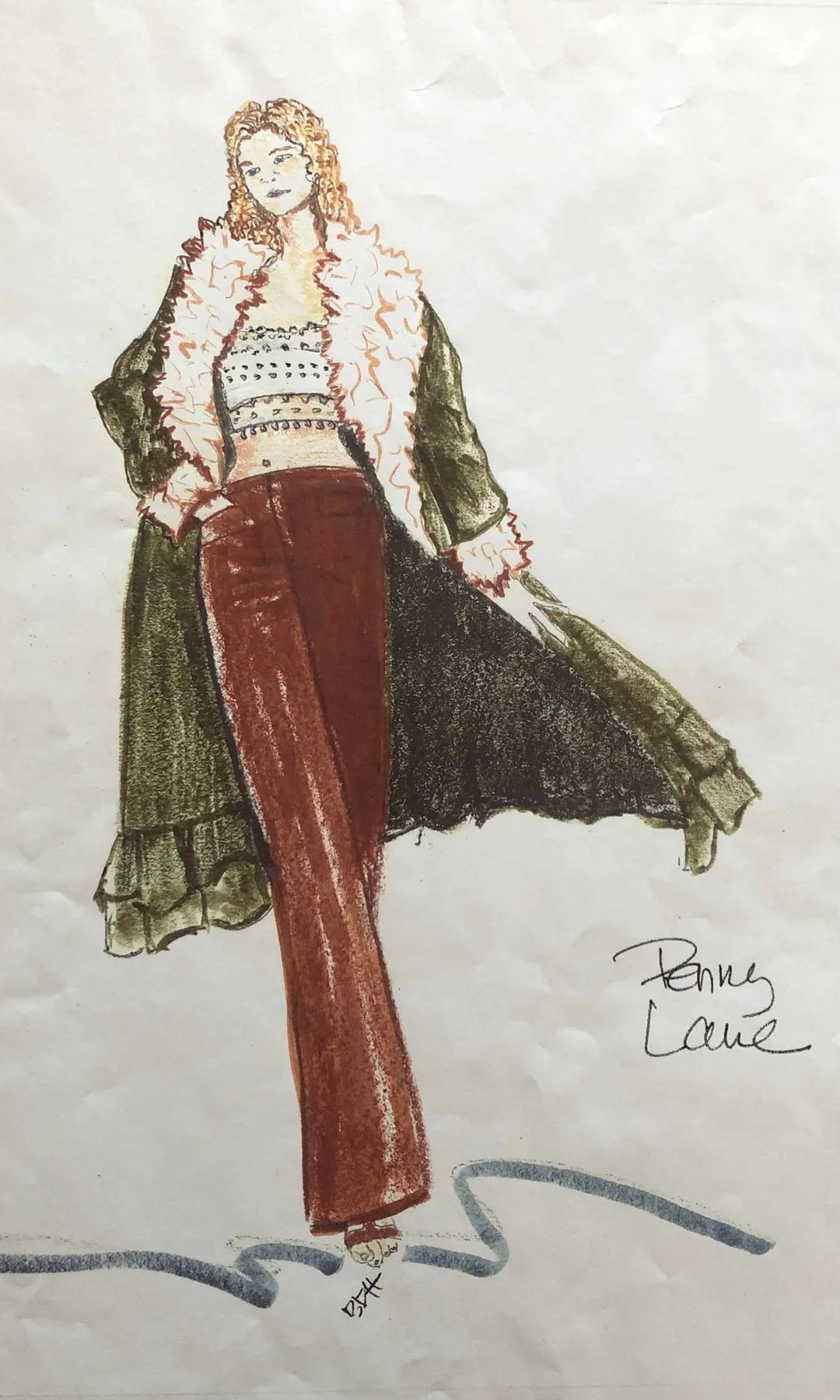 Betsy's costume sketch for Penny Lane
