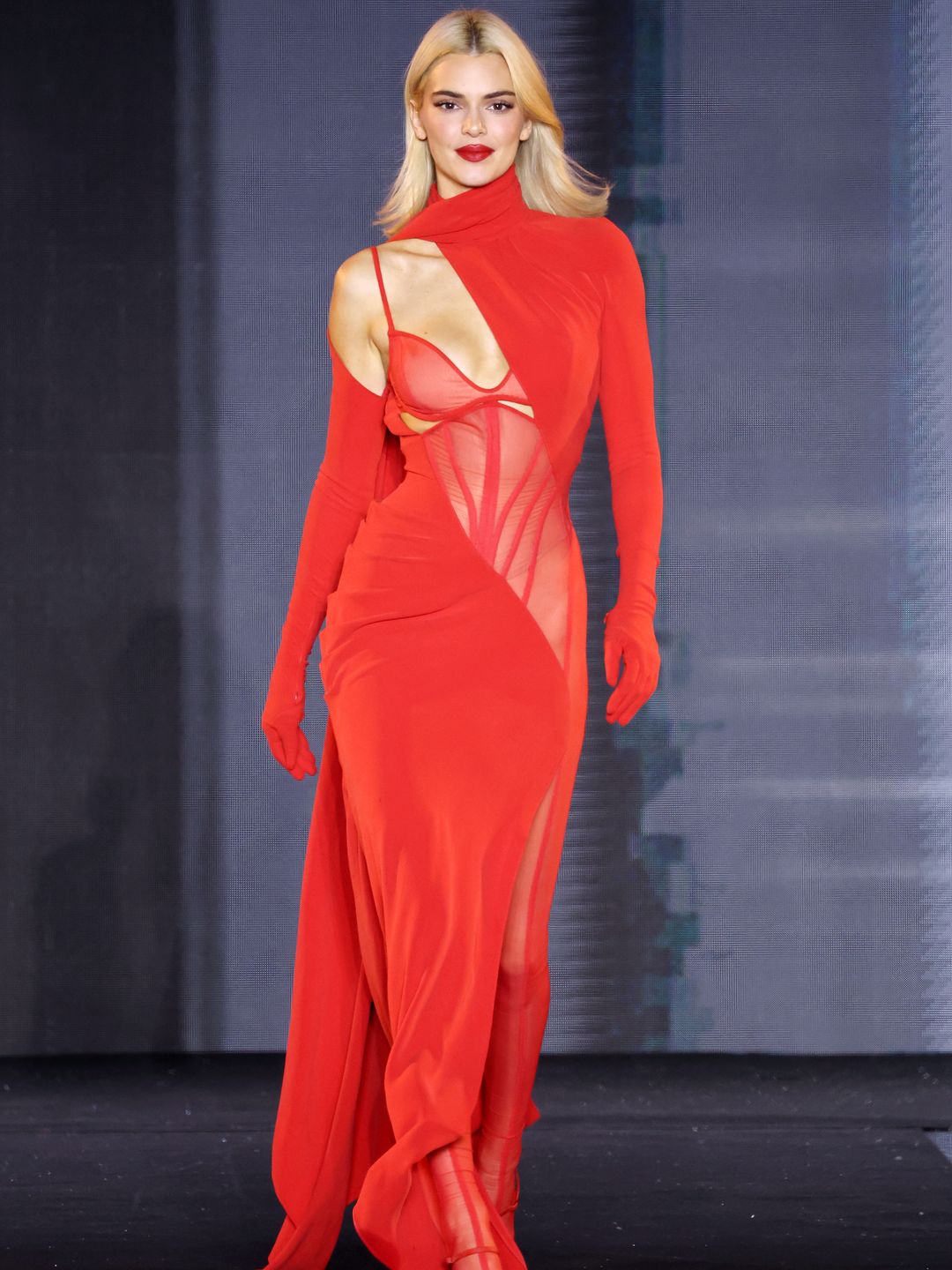 Kendall Jenner walks the runway during "Le DÃ©filÃ© L'OrÃ©al Paris â Walk Your Worth" Womenswear Spring-Summer 2025 show as part of Paris Fashion Week on September 23, 2024 in Paris, France. (Photo by Pascal Le Segretain/Getty Images)