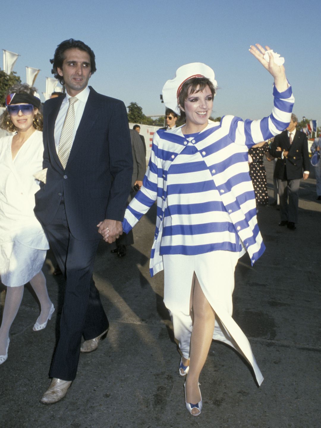 Mark Gero and Liza Minnelli during Liberty Weekend Celebration at Governer's Island in New York City, New York.