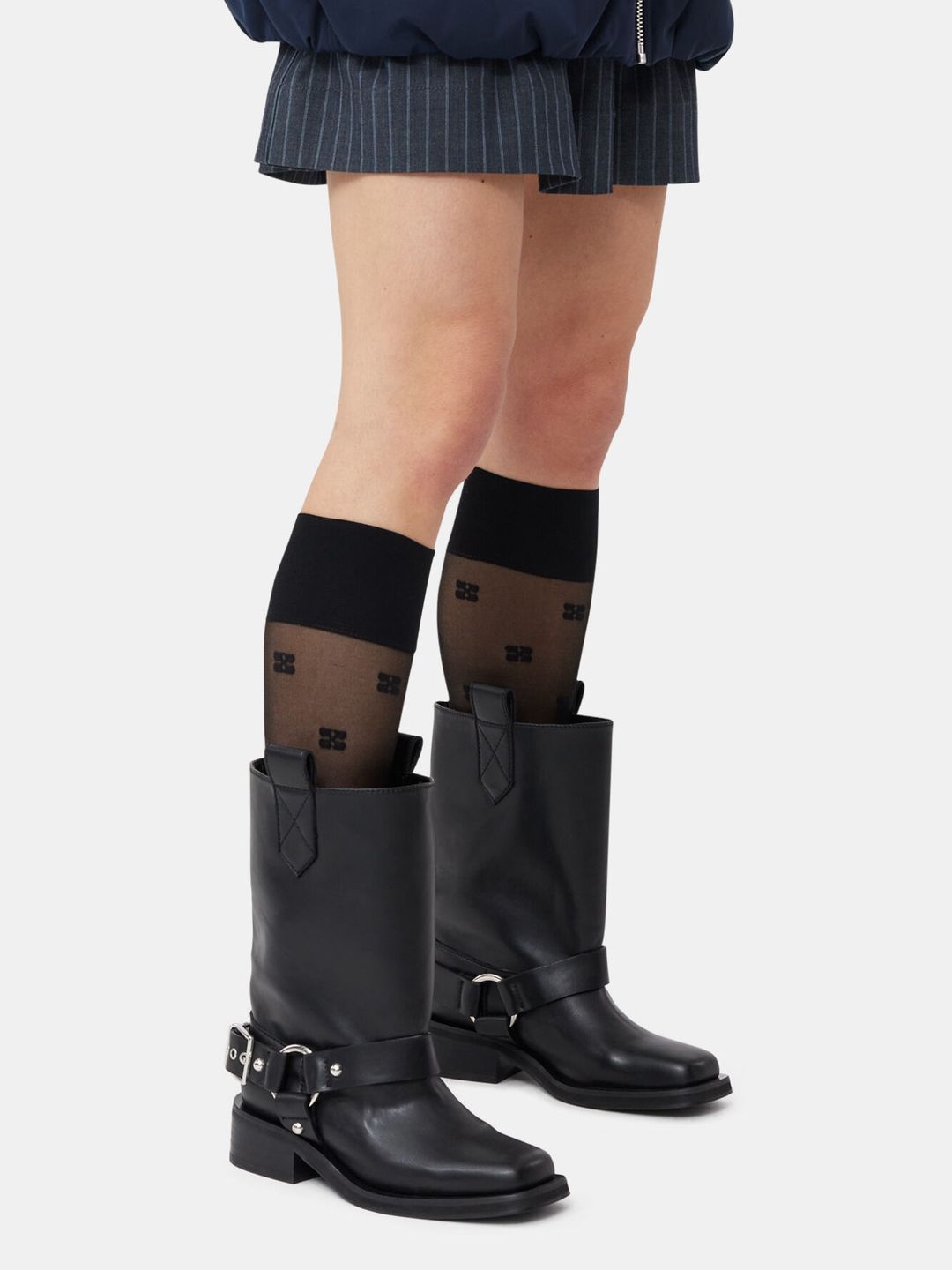 Ganni Mid Shaft Biker Boots