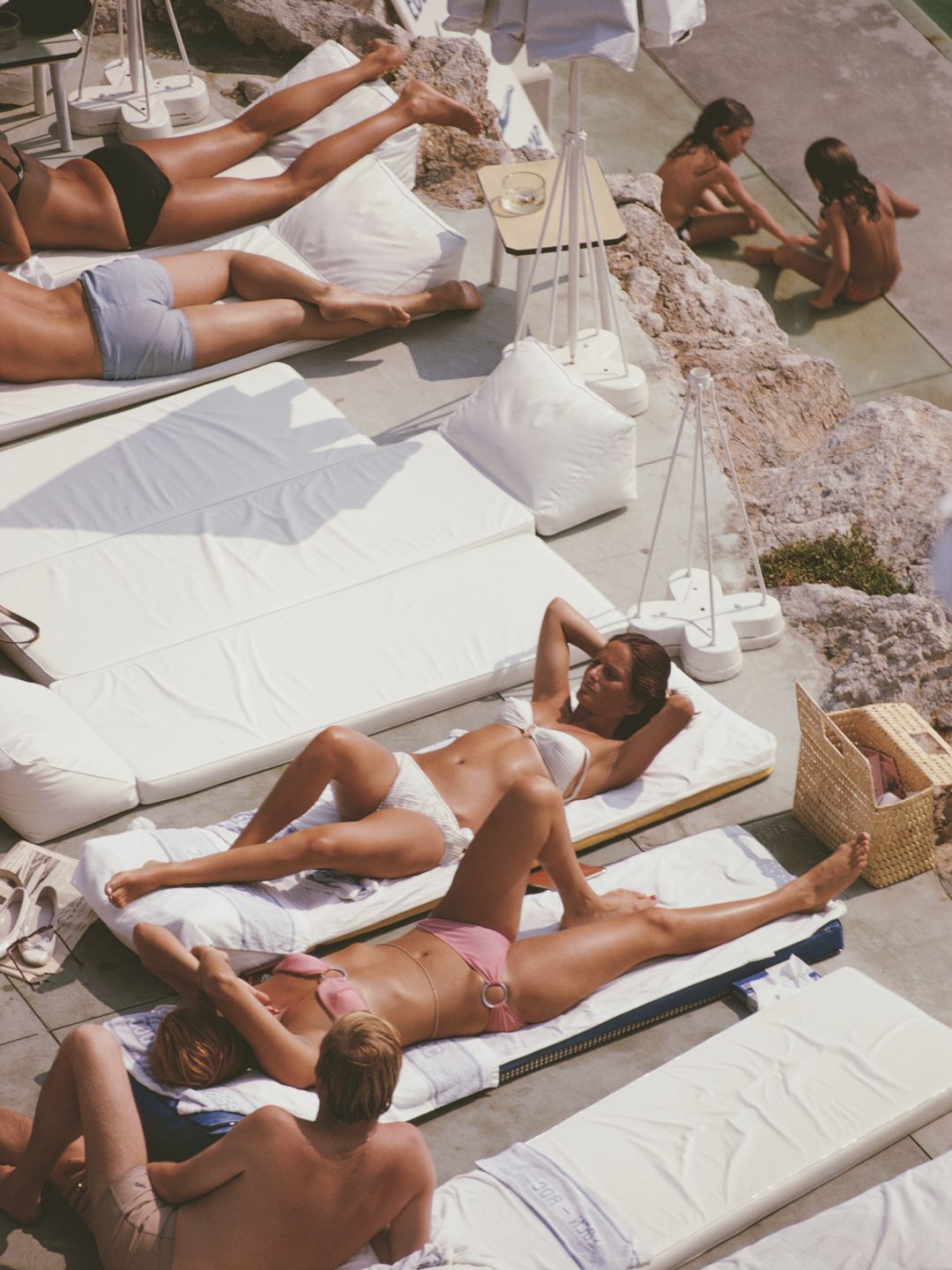 Sunbathers at the Hotel du Cap Eden-Roc, Antibes, France, August 1969. (Photo by Slim Aarons/Hulton Archive/Getty Images)