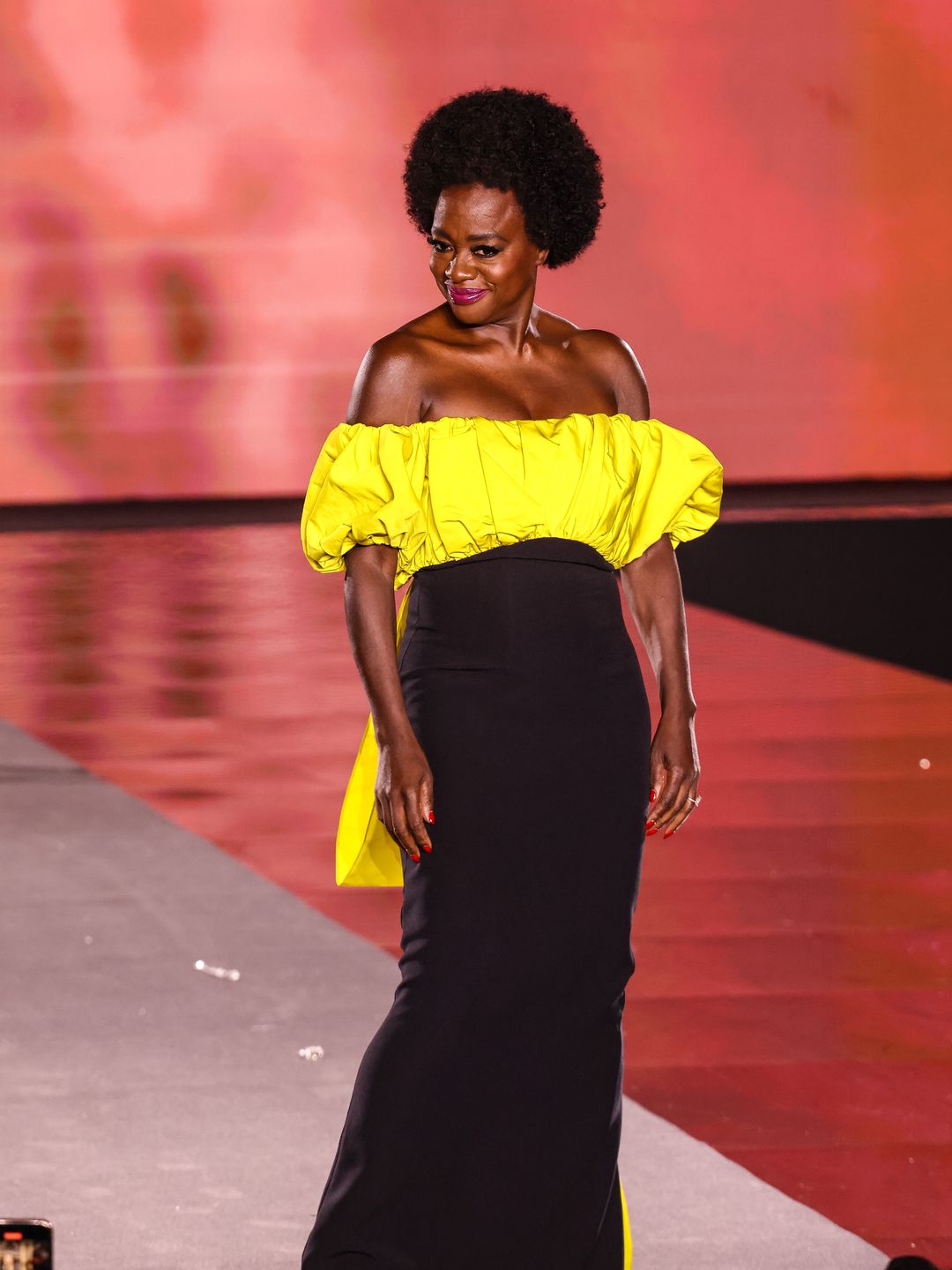 Viola Davis walks the runway during "Le DÃ©filÃ© L'OrÃ©al Paris â Walk Your Worth" Womenswear Spring-Summer 2025 show as part of Paris Fashion Week on September 23, 2024 in Paris, France. (Photo by Lyvans Boolaky/Getty Images)