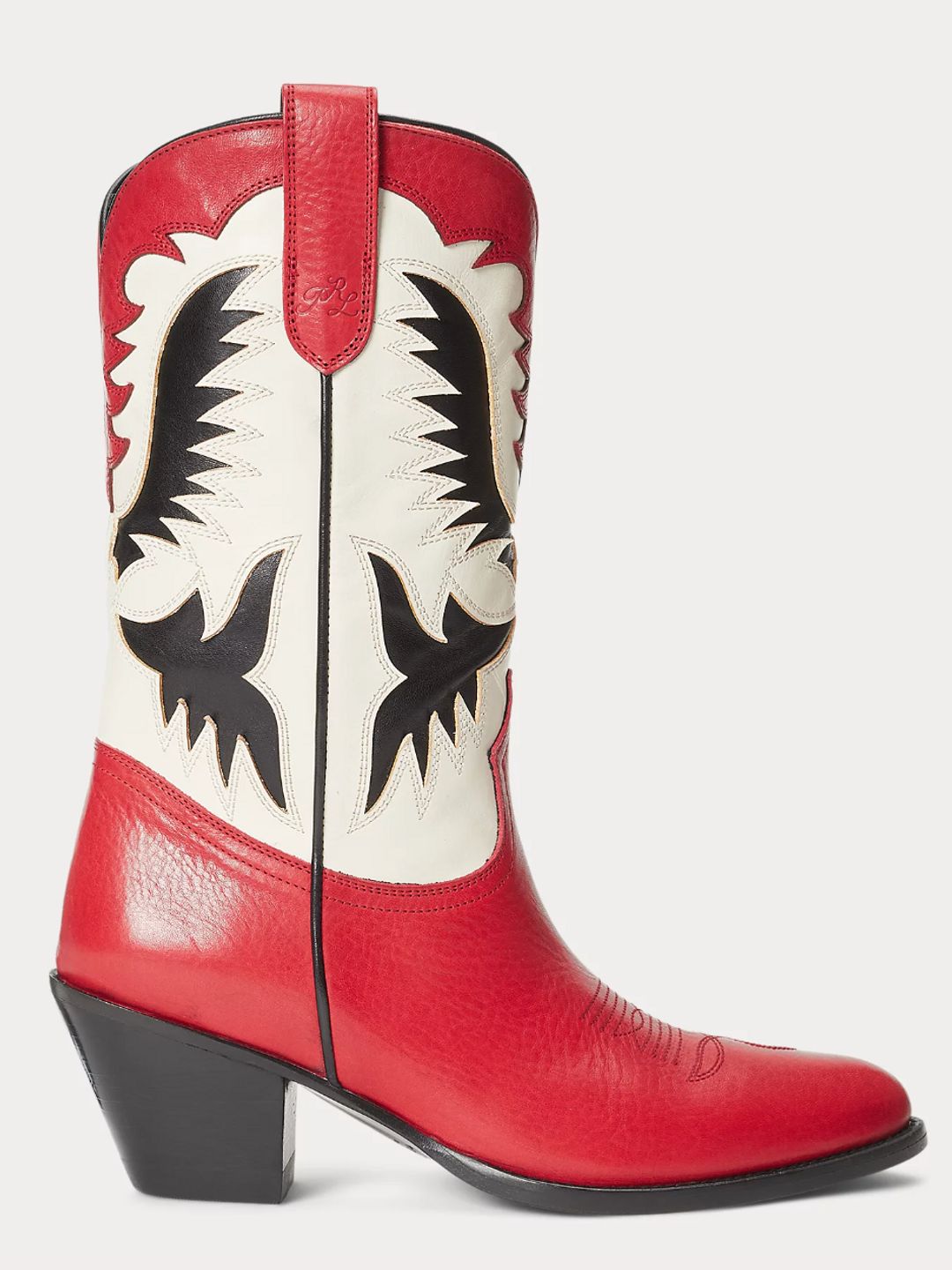 Red, white and black cowboy boots 