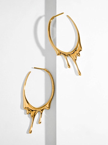 Dripping Oval M Gold Vermeil Hoop Earrings