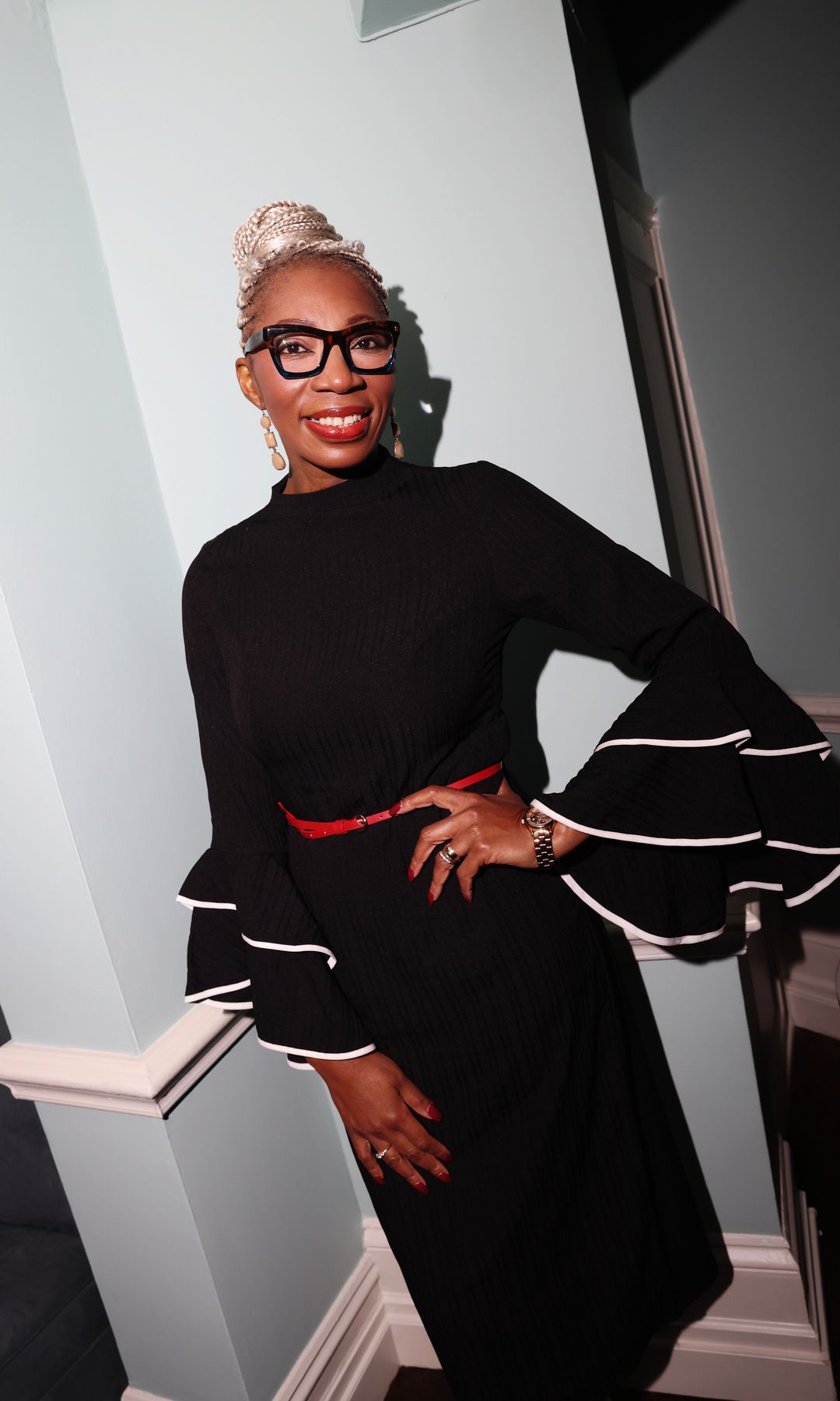 Tessy Ojo posing at HELLO!'s Power List party in London