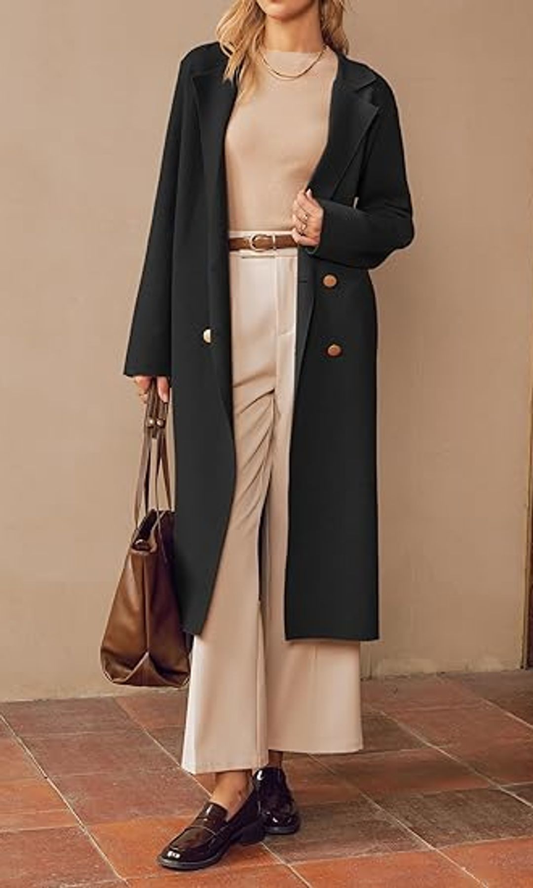 Mantel Sweter Panjang Campuran Wol Arach&Cloz