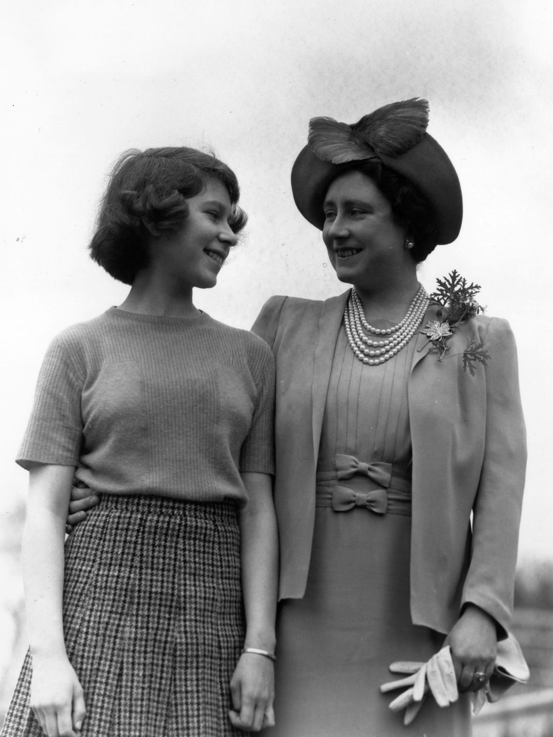 A young Queen Elizabeth with the Queen Mother