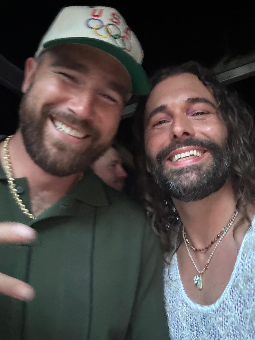 Travis Kelce and Jonathon Van Ness at Taylor Swift's first London gig