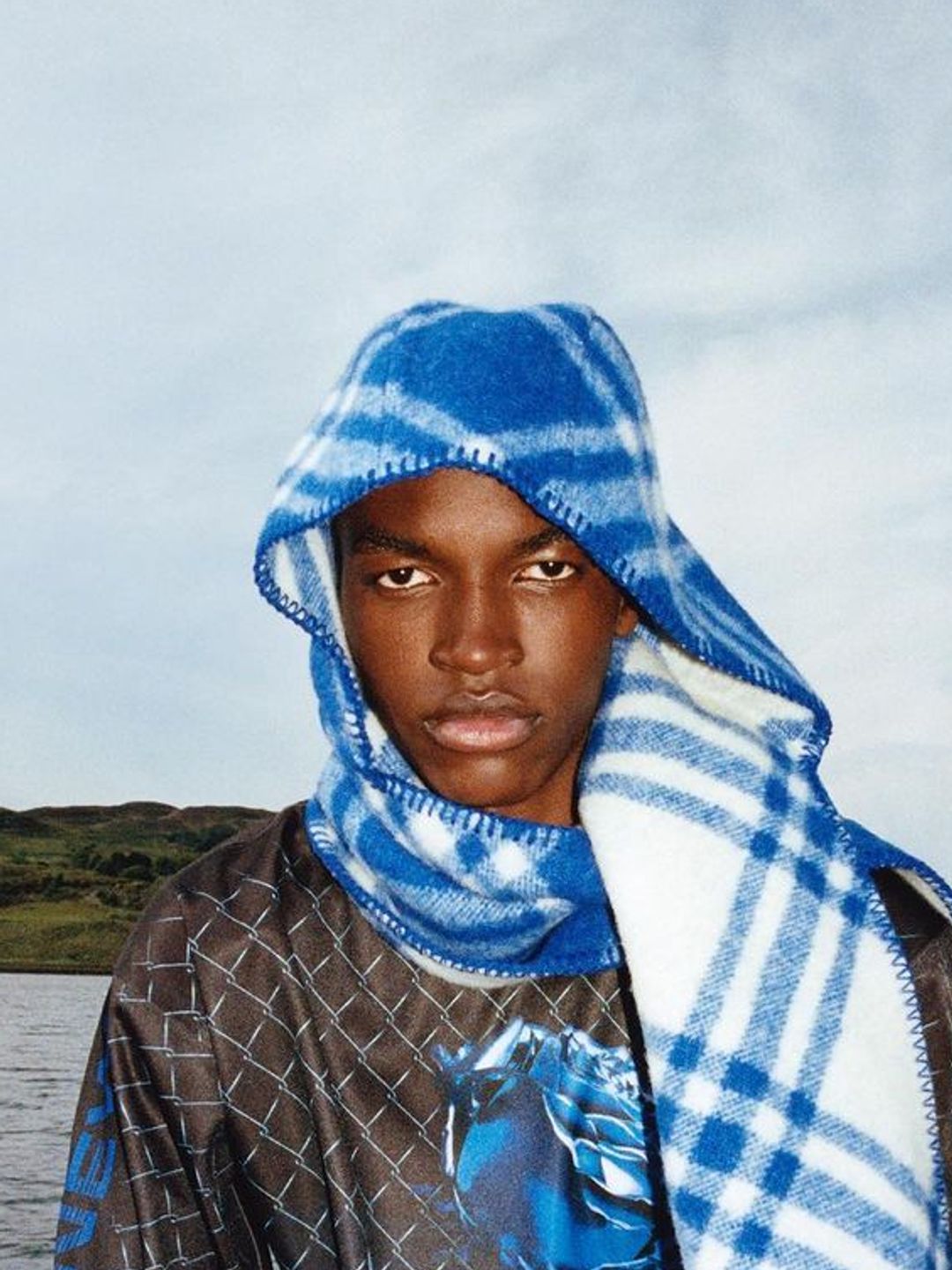 Check Wool Hooded Scarf - Burberry
